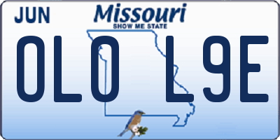 MO license plate OL0L9E