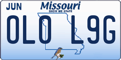 MO license plate OL0L9G