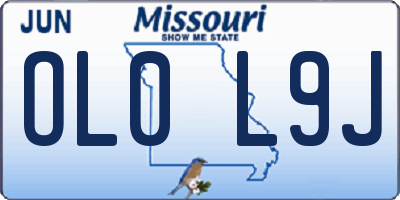 MO license plate OL0L9J