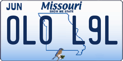 MO license plate OL0L9L
