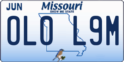 MO license plate OL0L9M