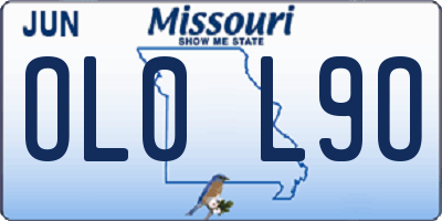 MO license plate OL0L9O
