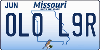 MO license plate OL0L9R