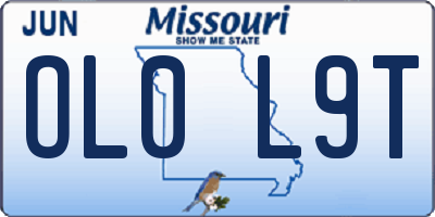 MO license plate OL0L9T