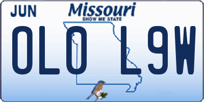 MO license plate OL0L9W