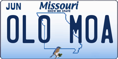 MO license plate OL0M0A