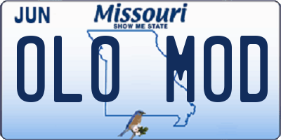 MO license plate OL0M0D