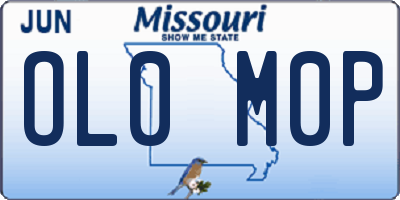 MO license plate OL0M0P