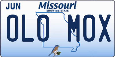 MO license plate OL0M0X