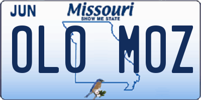 MO license plate OL0M0Z
