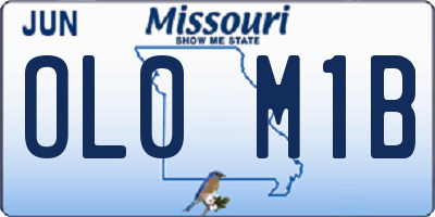 MO license plate OL0M1B