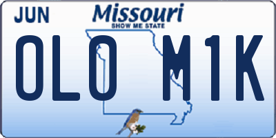 MO license plate OL0M1K