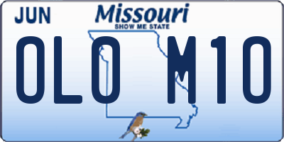 MO license plate OL0M1O