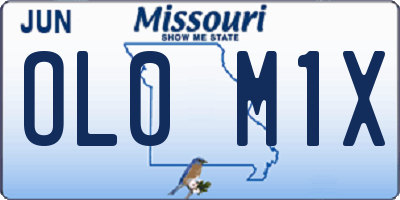 MO license plate OL0M1X