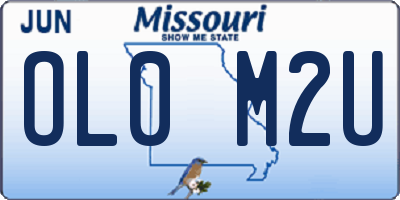 MO license plate OL0M2U