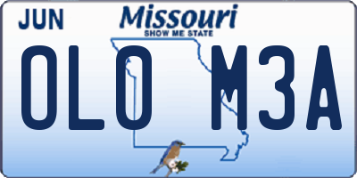 MO license plate OL0M3A