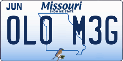 MO license plate OL0M3G