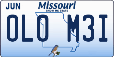 MO license plate OL0M3I