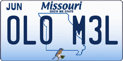 MO license plate OL0M3L