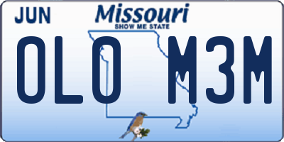 MO license plate OL0M3M