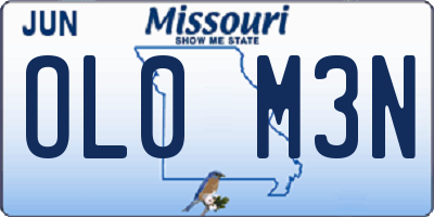 MO license plate OL0M3N