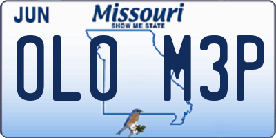 MO license plate OL0M3P