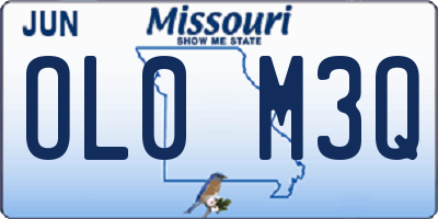 MO license plate OL0M3Q