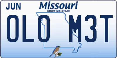 MO license plate OL0M3T