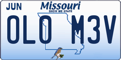 MO license plate OL0M3V