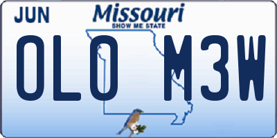 MO license plate OL0M3W