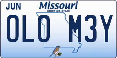 MO license plate OL0M3Y