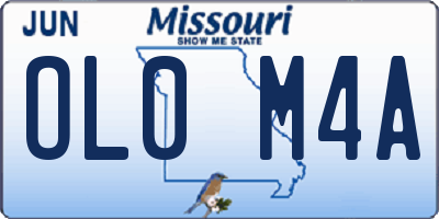 MO license plate OL0M4A