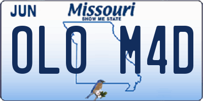 MO license plate OL0M4D