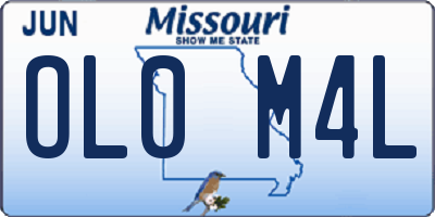 MO license plate OL0M4L