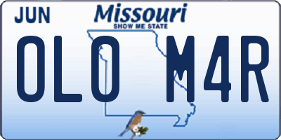 MO license plate OL0M4R