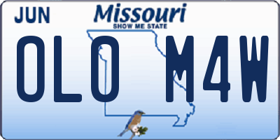 MO license plate OL0M4W