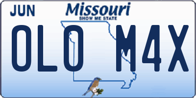MO license plate OL0M4X