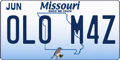 MO license plate OL0M4Z