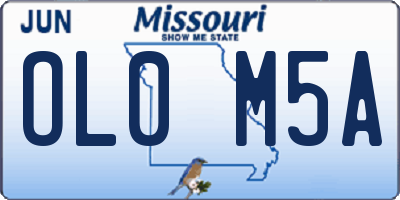 MO license plate OL0M5A
