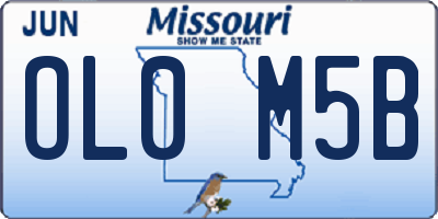 MO license plate OL0M5B