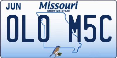 MO license plate OL0M5C