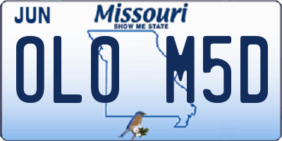 MO license plate OL0M5D