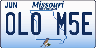 MO license plate OL0M5E
