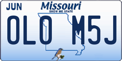 MO license plate OL0M5J