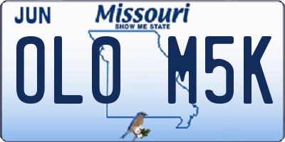 MO license plate OL0M5K