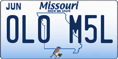 MO license plate OL0M5L