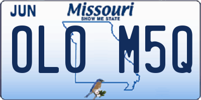 MO license plate OL0M5Q