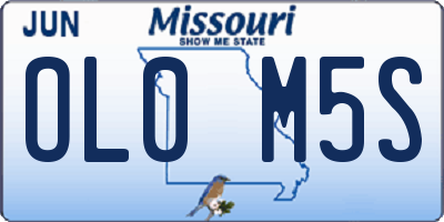 MO license plate OL0M5S