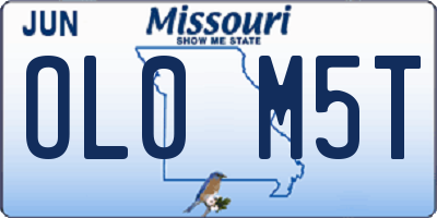 MO license plate OL0M5T