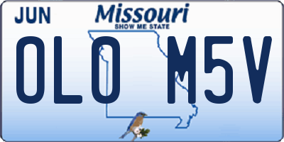 MO license plate OL0M5V